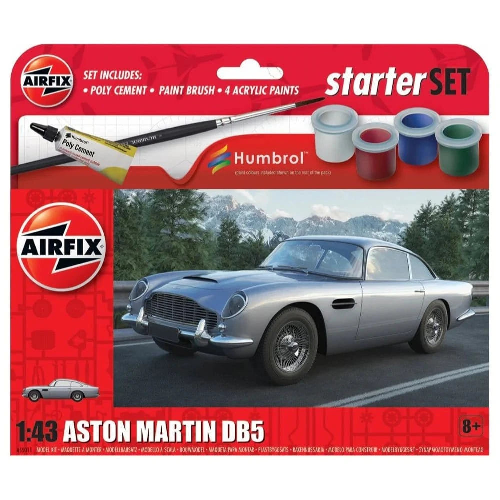 Airfix 55011 55011 1/43 Aston Martin DB5 Plastic Model Starter Set - Hobbytech Toys