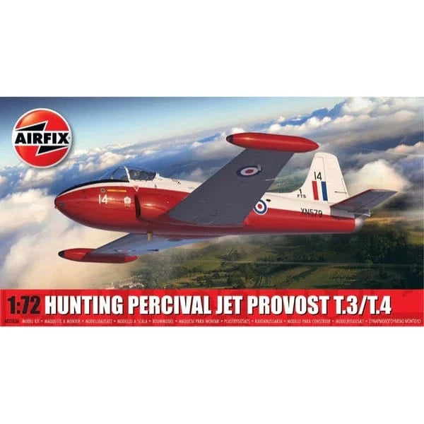 Airfix A02103A 1/72 Hunting Percival Jet Provost T.3/T.4 Plastic Model Kit - Hobbytech Toys