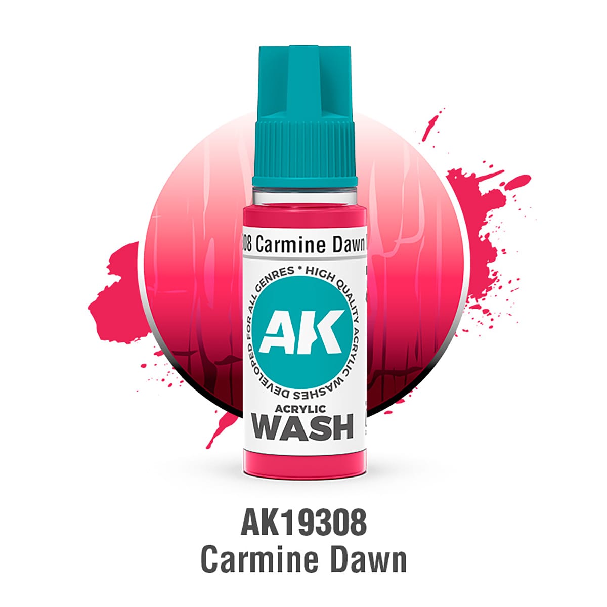 AK Interactive Acrylic Wash: Carmine Dawn Wash 18ml