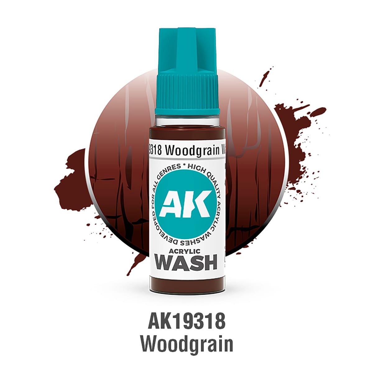 AK Interactive Acrylic Wash: Woodgrain Wash 18ml