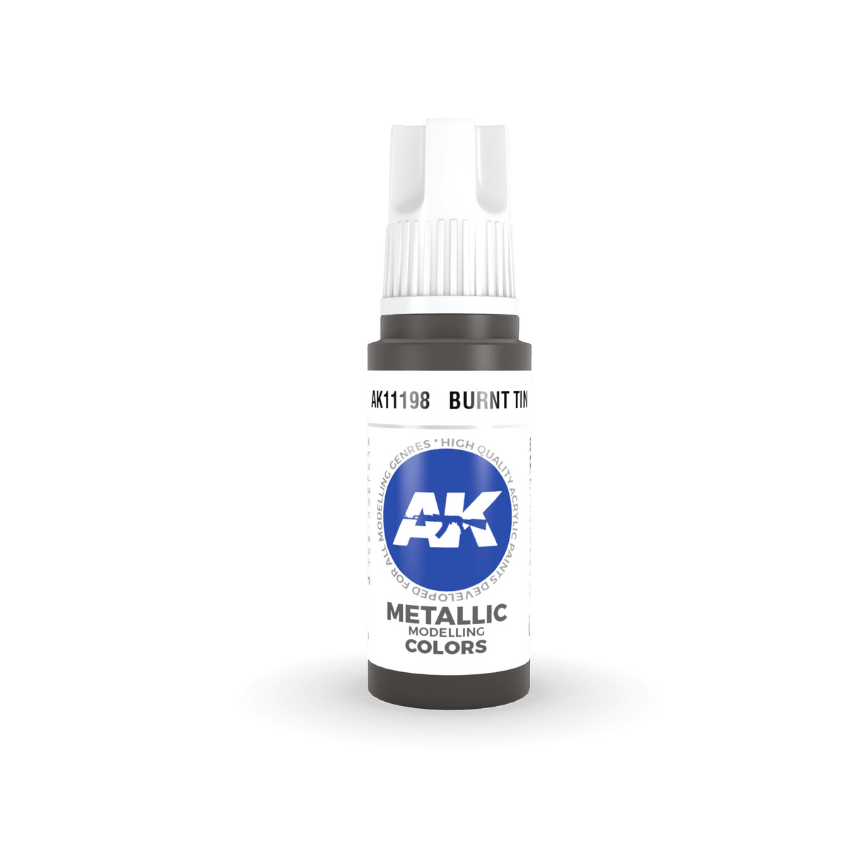 AK Interactive Burnt Tin Metallic Acrylic Paint 17ml 3rd Generation [AK11198]