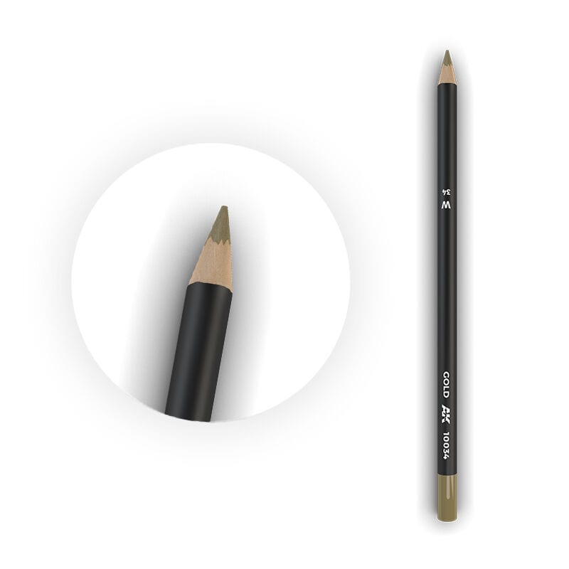 AK Interactive Weathering: Gold Watercolour Pencil [AK10034]