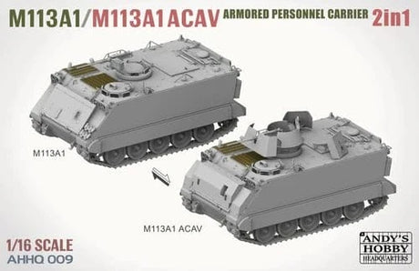 Andys Hobby HQ 1/16 M113A1/M113A1 ACAV Armoured Personnel Carrier Plastic Model Kit - Hobbytech Toys