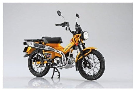 Aoshima 1/12 Diecast Honda CT125 Hunter Cub (Turmeric Yellow) Plastic Model Kit - Hobbytech Toys