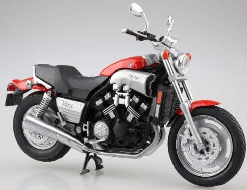 Aoshima 1/12 Diecast Yamaha VMAX (Fire Red) Plastic Model Kit - Hobbytech Toys