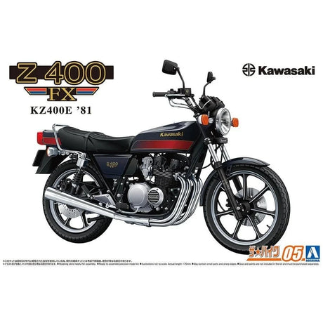 Aoshima 1/12 Kawasaki KZ400E Z400FX Motorbike Plastic Model Kit [A006444] - Hobbytech Toys