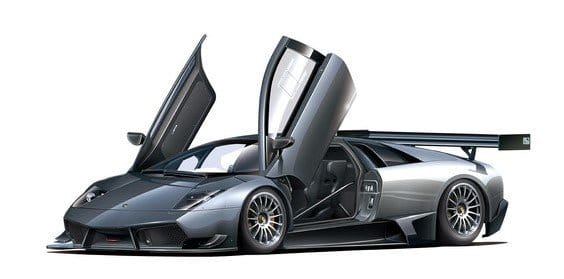 Aoshima 1/24 2010 Lamborghini Murcialago R - SV Plastic Model Kit - Hobbytech Toys