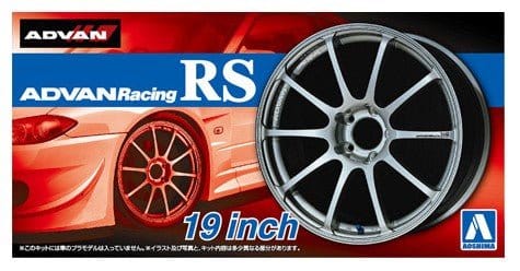 Aoshima 1/24 ADVAN RACING RS 19inch Wheel Set - Plastic Model Kit - Hobbytech Toys