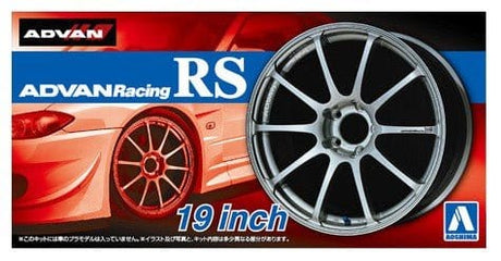 Aoshima 1/24 ADVAN RACING RS 19inch Wheel Set - Plastic Model Kit - Hobbytech Toys