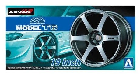 Aoshima 1/24 AVS MODEL T6 19inch Wheel Set - Plastic Model Kit - Hobbytech Toys