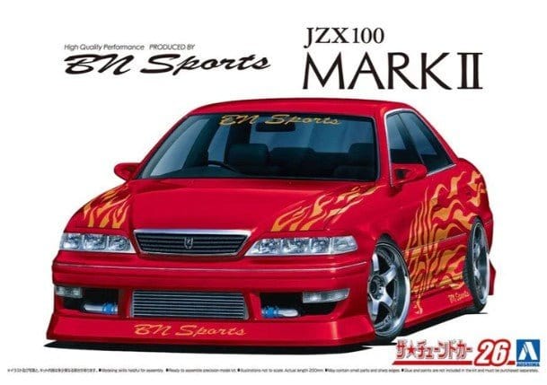 Aoshima 1/24 Bn Sports JZX100 Mark II 98 (Toyota) Plastic Model Kit - Hobbytech Toys