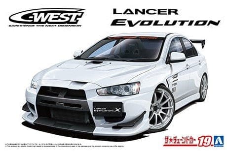 Aoshima 1/24 C - West CZ4A Lancer Evolution X 2007 (Mitsubishi) Plastic Model Kit - Hobbytech Toys