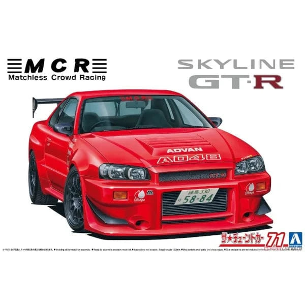 Aoshima 1/24 MCR BNR34 Nissan SKYLINE GT-R 2002 Plastic Model Kit