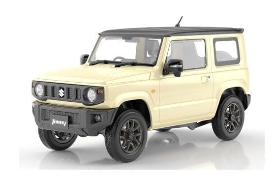 Aoshima 1/24 Snap JB64 Jimny 2018 Chiffon Ivory Metallic Plastic Model Kit - Hobbytech Toys