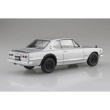 Aoshima 1/24 Snap KPGC10 Skyline HT 2000 GT - R 1970 Silver Plastic Model Kit - Hobbytech Toys