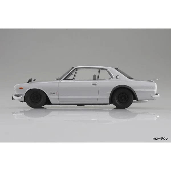 Aoshima 1/24 Snap KPGC10 Skyline HT 2000 GT - R 1970 Silver Plastic Model Kit - Hobbytech Toys