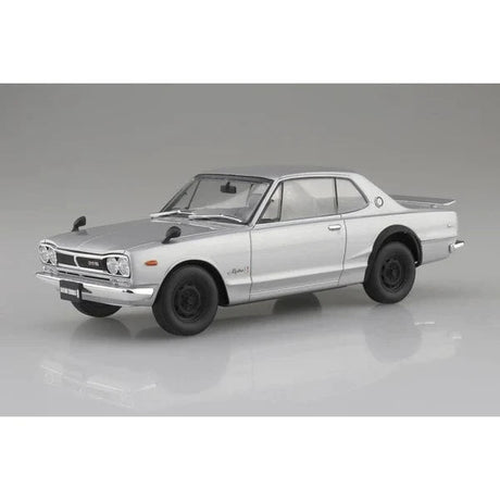 Aoshima 1/24 Snap KPGC10 Skyline HT 2000 GT - R 1970 Silver Plastic Model Kit - Hobbytech Toys