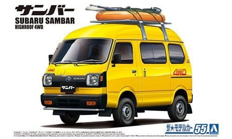 Aoshima 1/24 Subaru TT1 Sambar High - Roof 4WD 80 Plastic Model Kit [A006389] - Hobbytech Toys