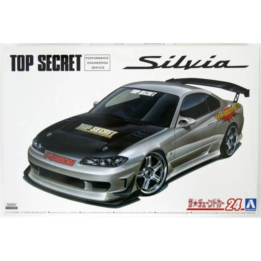 Aoshima 1/24 Topsecret Nissan S15 Silvia 99 Plastic Model Kit [A005874] - Hobbytech Toys