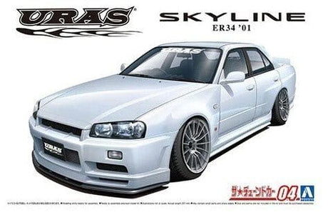 Aoshima 1/24 Uras ER34 Skyline Type - R 01 Nissan Plastic Model Kit - Hobbytech Toys
