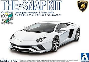 Aoshima 1/32 SNAP Lamborghini Aventador S (Pearl White) Kit - Hobbytech Toys