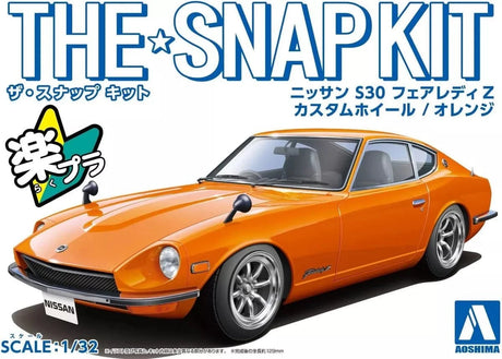 Aoshima 1/32 SNAP NISSAN S30 FAIRLADY Z CUSTOM WHEEL (Orange) Kit - Hobbytech Toys