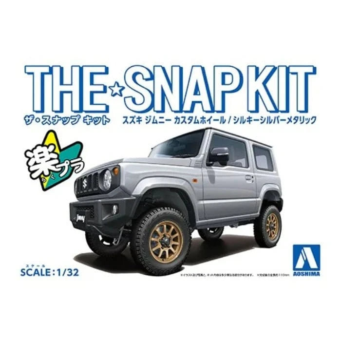 Aoshima 1/32 SNAP Suzuki Jimny Custom Wheel (Silky Silver Metallic) Kit - Hobbytech Toys