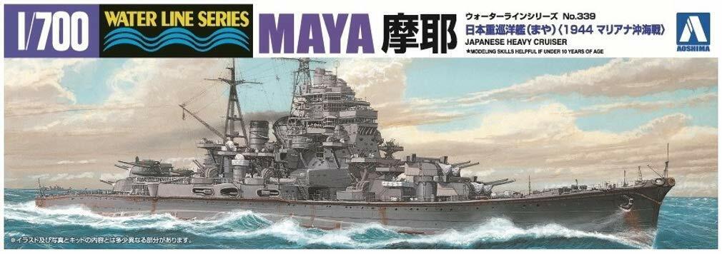 Aoshima 1/700 I.J.N. Heavy Cruiser Maya (1944) Plastic Model Kit - Hobbytech Toys