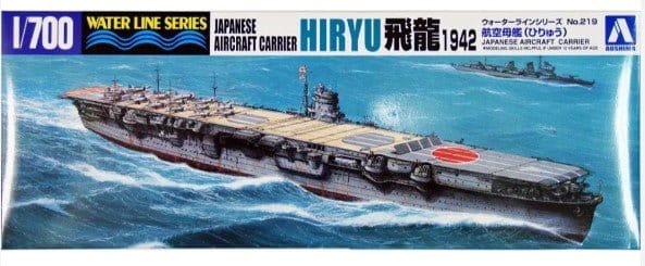 Aoshima 1/700 Japanese Navy Aircraft Carrier Hiryu Plastic Model Kit - Hobbytech Toys