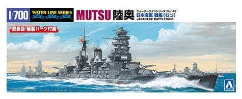Aoshima 1/700 Japanese Navy Battleship Mutsu Plastic Model Kit - Hobbytech Toys