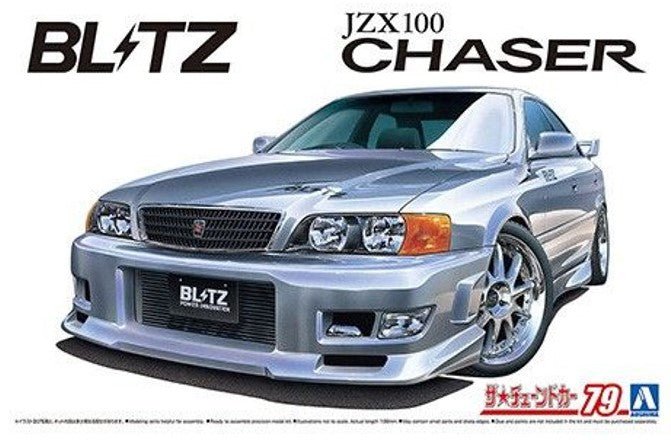Aoshima 1/24 BLITZ JZX100 CHASER TOURER V 1996 (TOYOTA) Plastic Model Kit - Hobbytech Toys