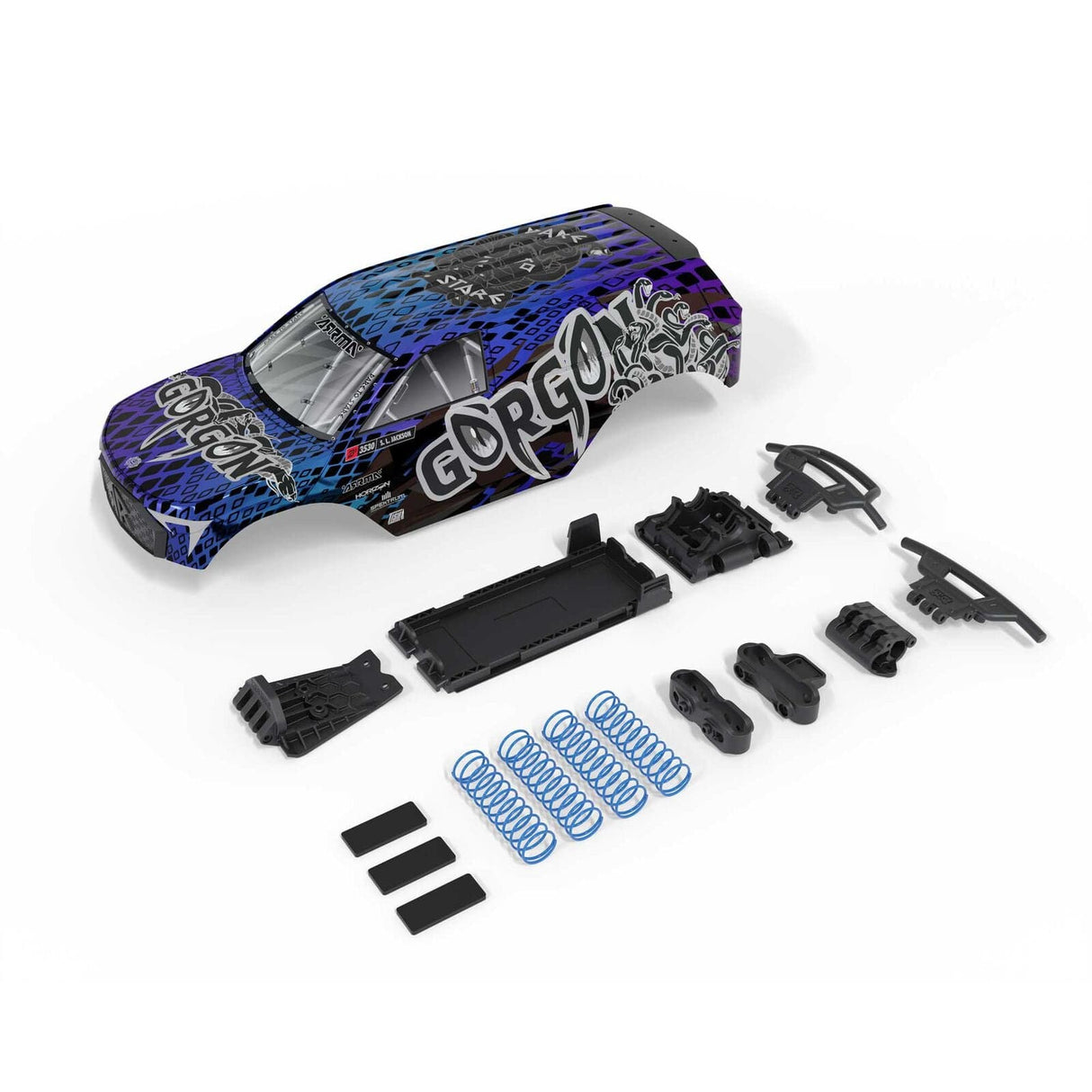 ARRMA Gorgon 223S Painted Body Set Blue/Black ARA-3418