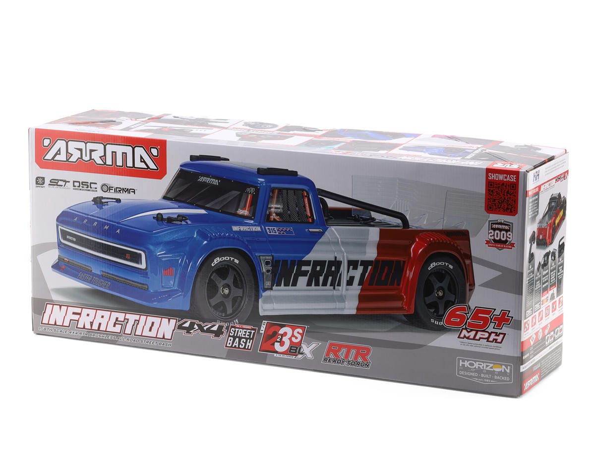 Arrma Infraction 223S DSC 1/8 4X4 RTR Brushless All-Road Car RTR Blue/Red [ARA4315V4T1]