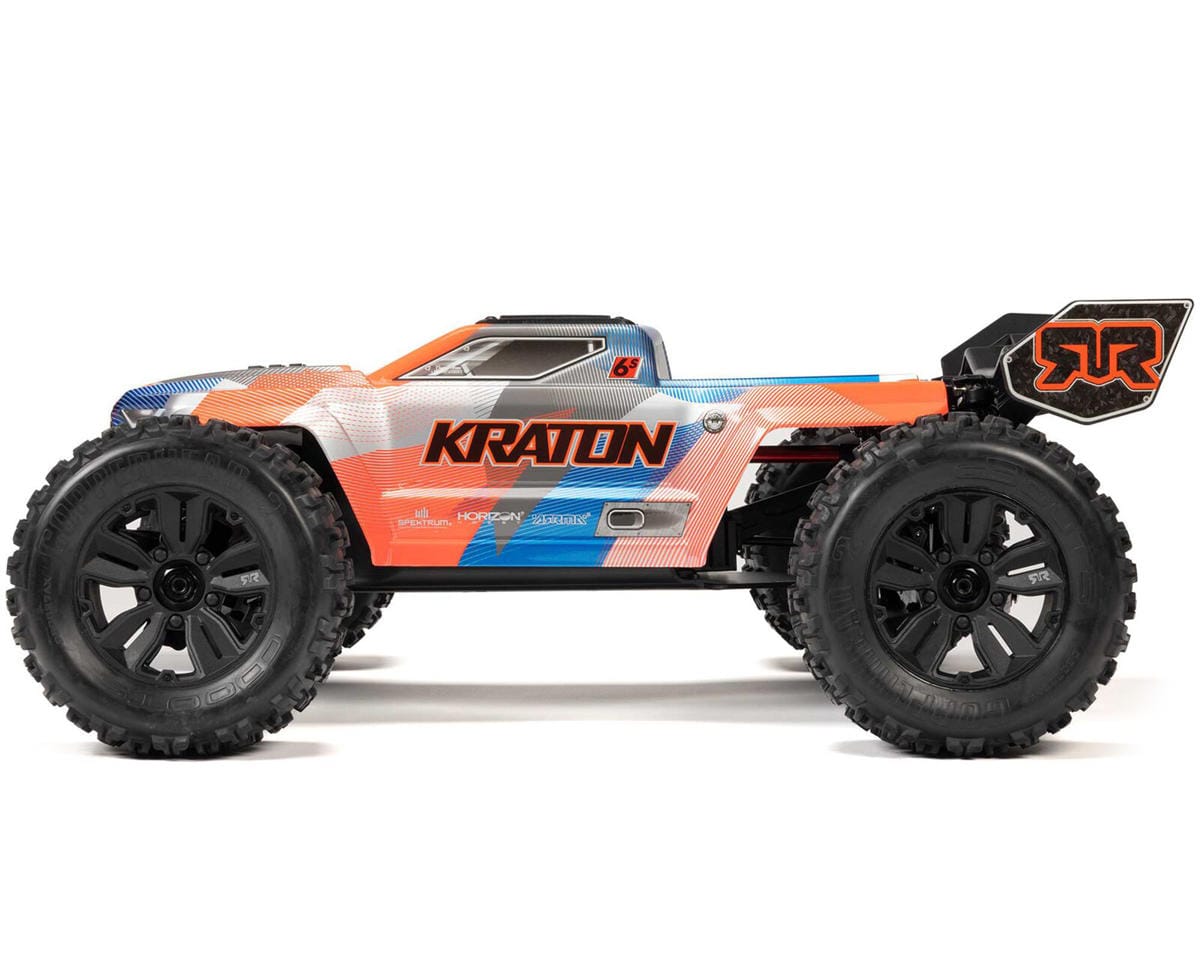 Arrma Kraton 6S BLX 4X4 1/8 Speed Monster Truck, RTR, Orange/Blue [ARA8608V6T1]