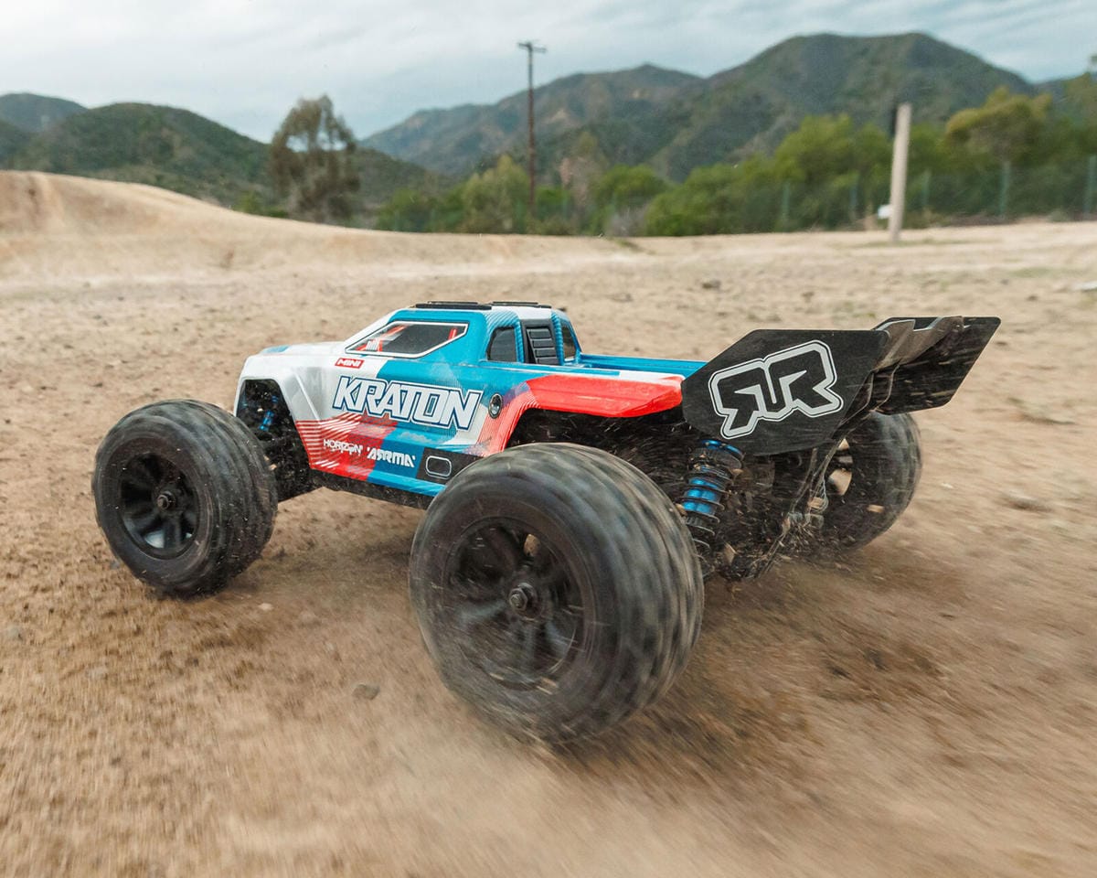 Arrma Mini Kraton 3S BLX 4X4 1/16 Speed Monster Truck, RTR, Red/Blue [ARA2508ST1]