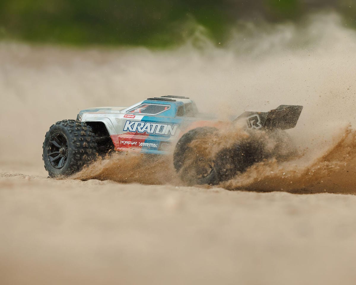 Arrma Mini Kraton 3S BLX 4X4 1/16 Speed Monster Truck, RTR, Red/Blue [ARA2508ST1]