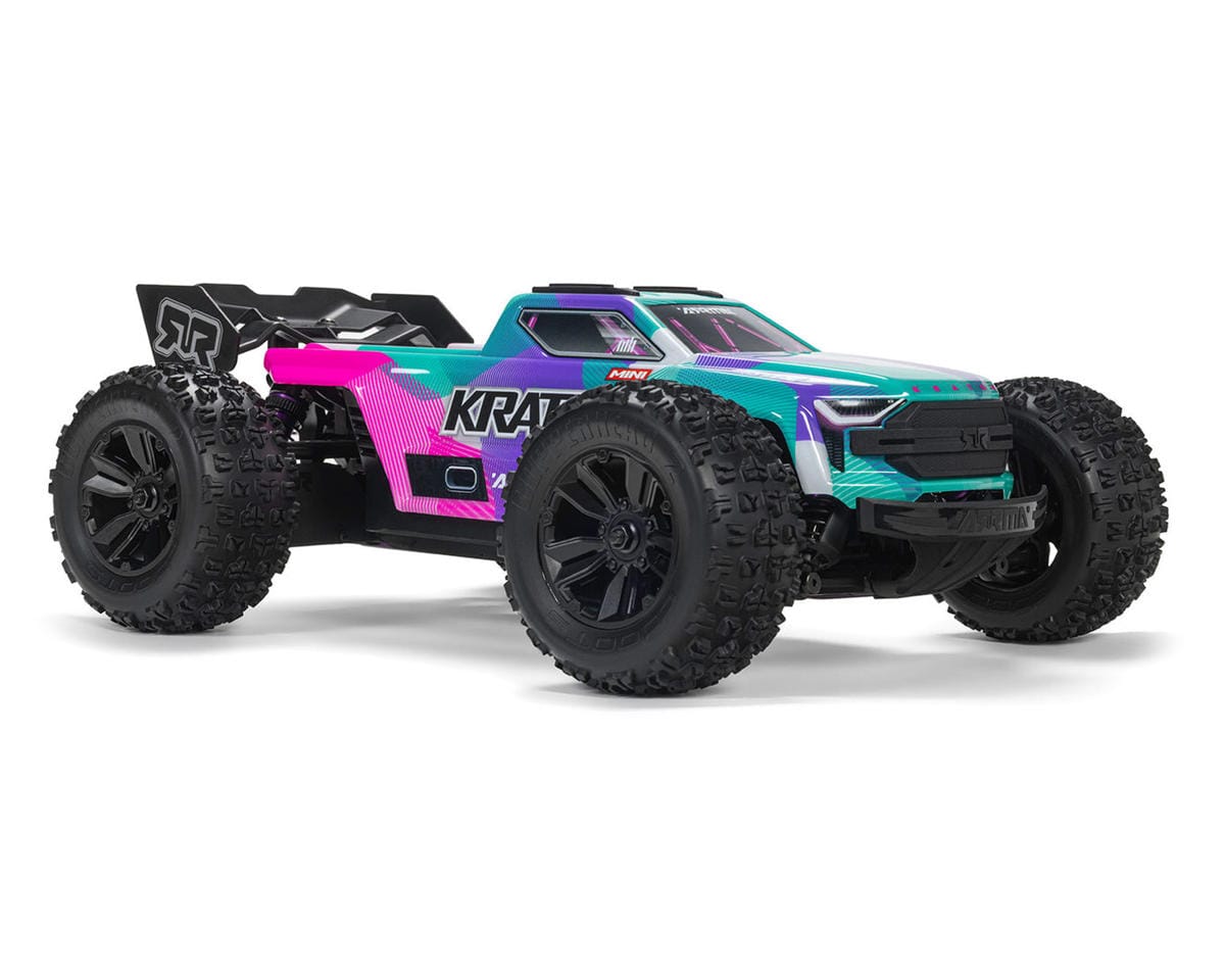 Arrma Mini Kraton 3S BLX 4X4 1/16 Speed Monster Truck, RTR, Teal/Pink [ARA2508ST2]