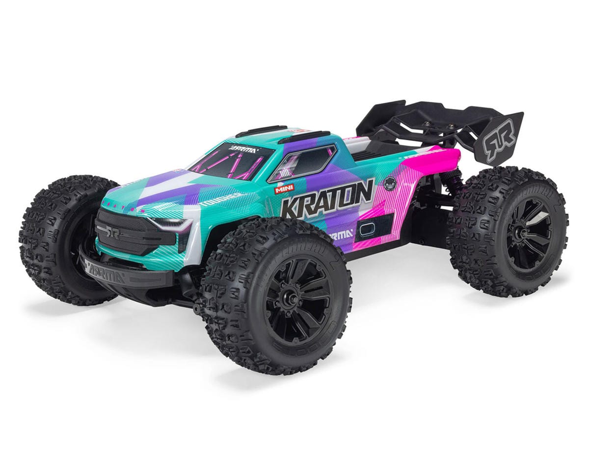 Arrma Mini Kraton 3S BLX 4X4 1/16 Speed Monster Truck, RTR, Teal/Pink [ARA2508ST2]