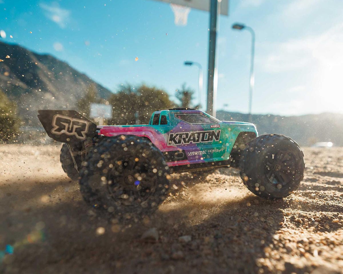 Arrma Mini Kraton 3S BLX 4X4 1/16 Speed Monster Truck, RTR, Teal/Pink [ARA2508ST2]