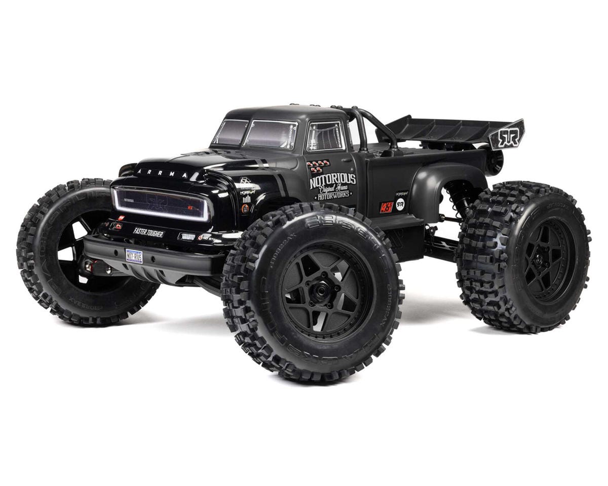Arrma Notorious 6S BLX 4X4 1/8 Stunt Truck, RTR, Black