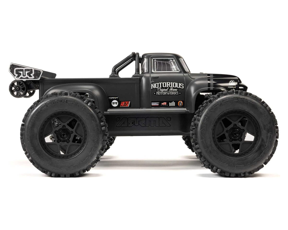 Arrma Notorious 6S BLX 4X4 1/8 Stunt Truck, RTR, Black