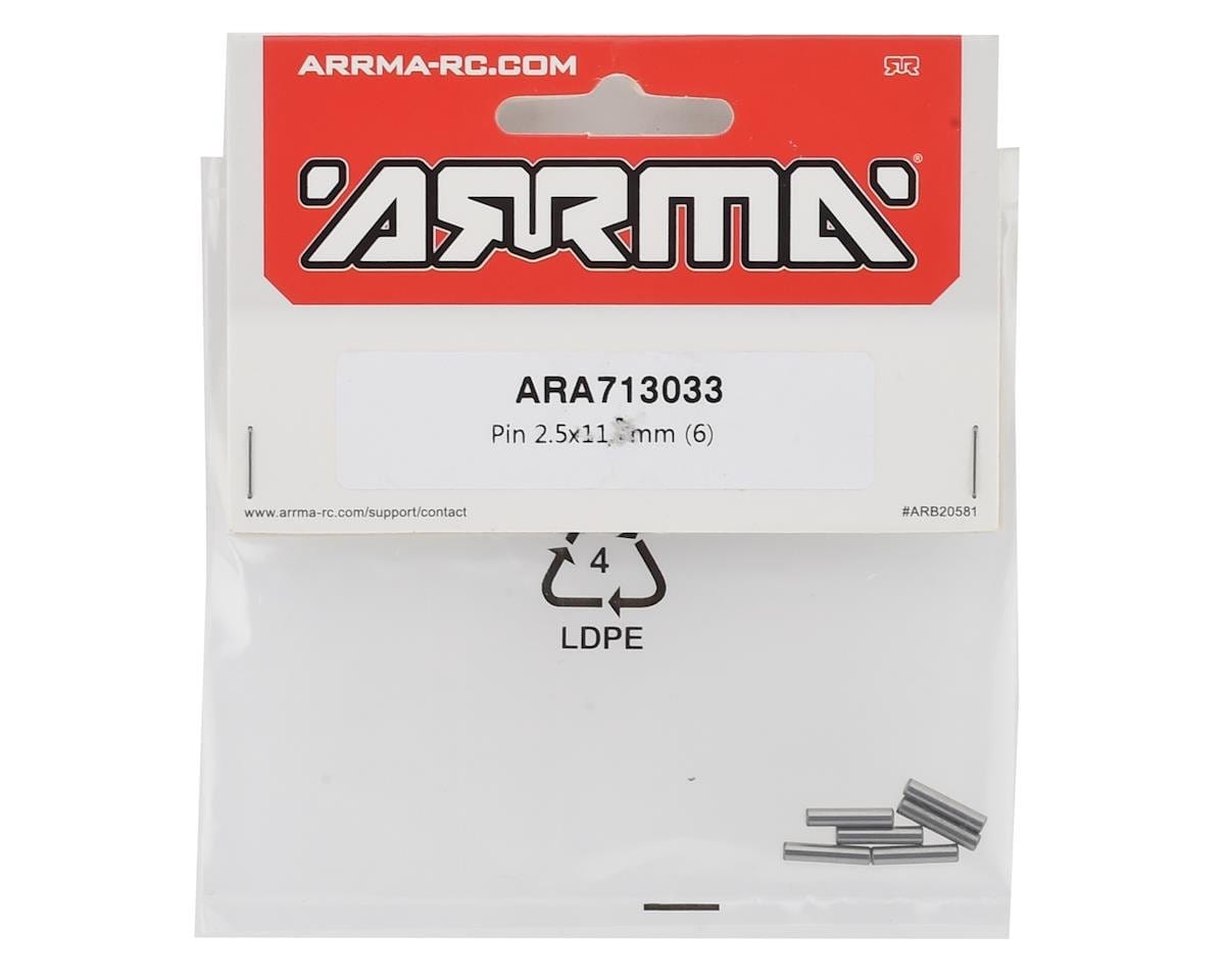 Arrma Pin 2.5x11.5mm, 6pcs, AR713033 - Hobbytech Toys