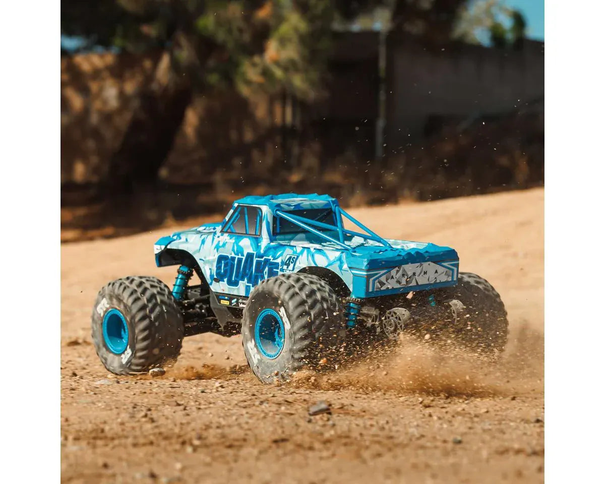 Arrma Quake 4S BLX 1/8 4X4 Monster Truck, RTR, White/Blue