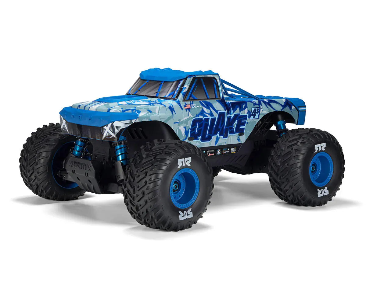 Arrma Quake 4S BLX 1/8 4X4 Monster Truck, RTR, White/Blue