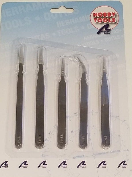 Artesania 27068 Fine Stainless Steel Tweezer Set (5pcs) - Hobbytech Toys