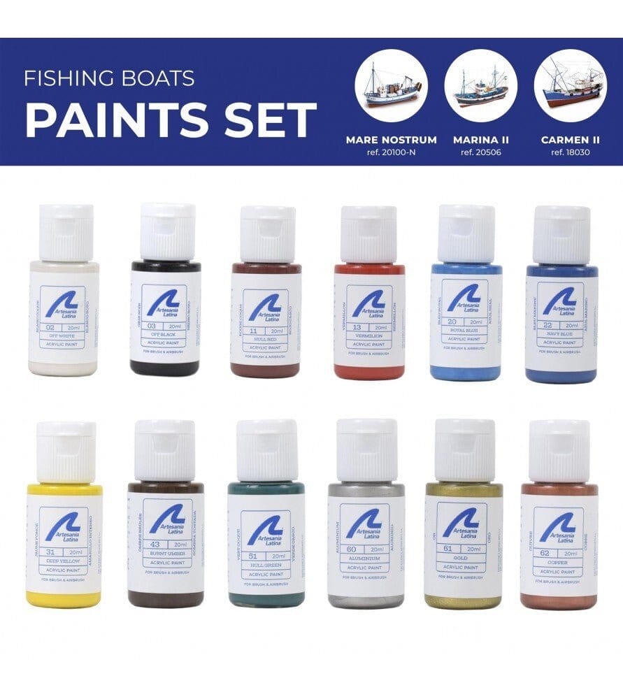 Artesania Paint Set for Fishing Boats #18030 #20100 & #20506 - Hobbytech Toys