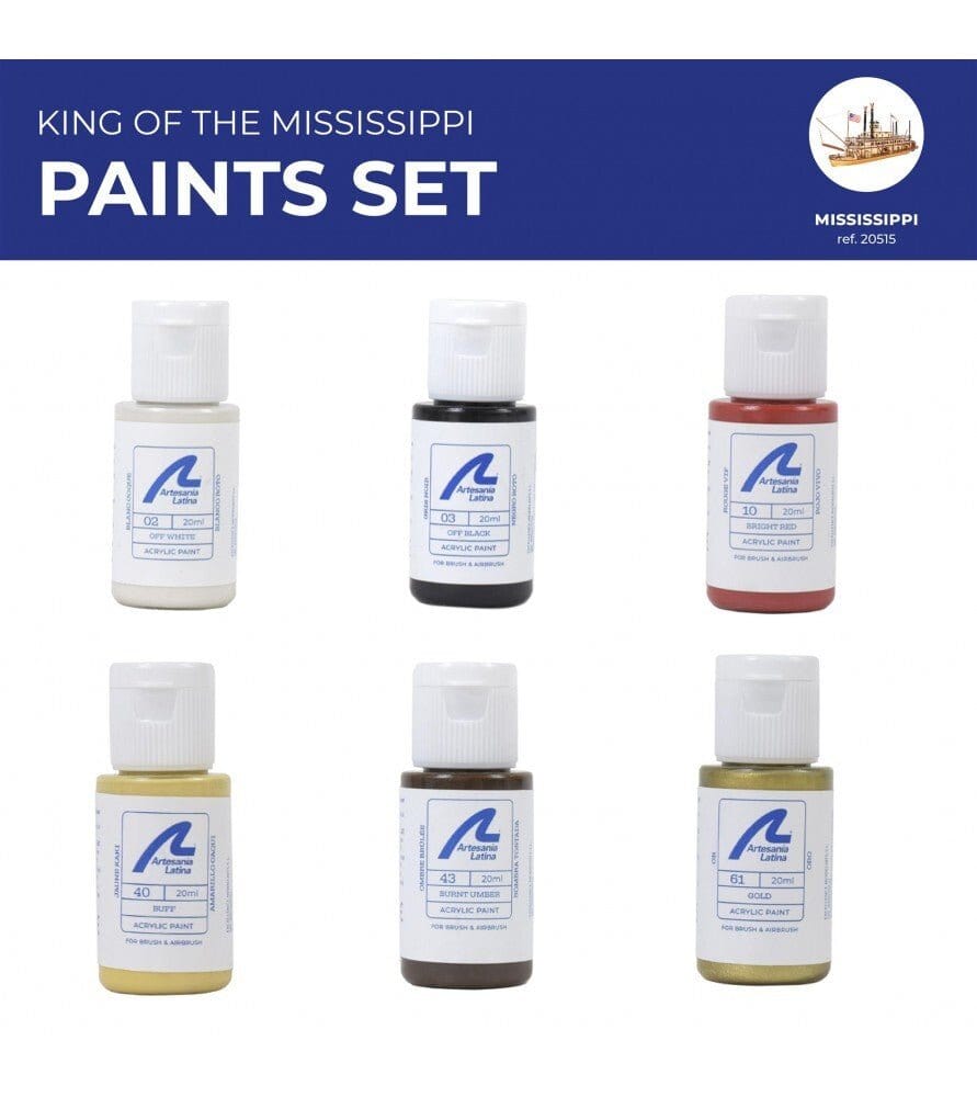 Artesania Paint Set for Ship Model: ART - 20515 Mississippi 6x20mL [277PACK6] - Hobbytech Toys