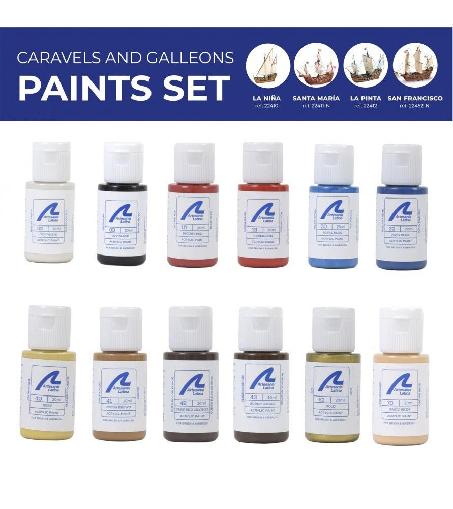 Artesania Paint Set for Ship Models #22410, 22411, 22412 & 22452 - Hobbytech Toys