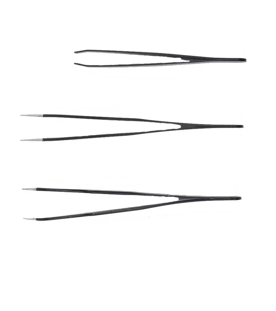 Artesania Stainless Steel Tweezer Set (Straight Curved & Flat) [27205]