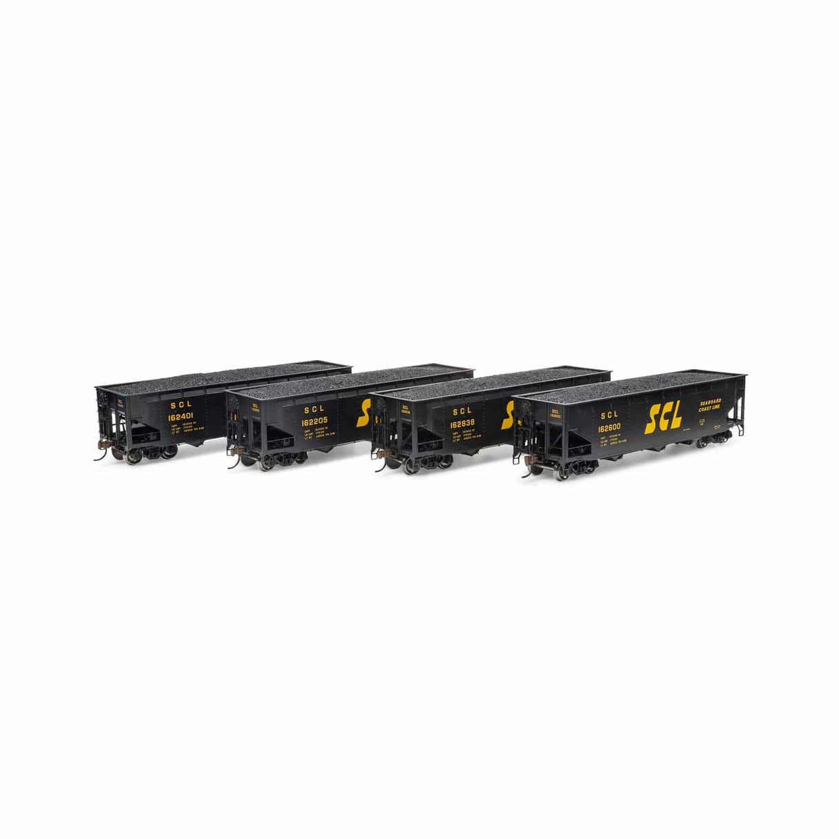 Athearn HO 40ft Offset Coal Hopper w/Load, SCL #2 (4 Pack)